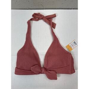 Kona Sol Women’s Bikini Top‎ Mauve Swim Halter Knit Beach Size Small NWT